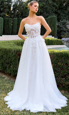 Ladivine C174W - Strapless Floral Corset Wedding Gown