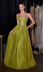 Ladivine C177 - Sweetheart Embellished Glitter Tulle Prom Gown