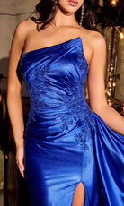Ladivine CA122 - Strapless Satin Applique Evening Gown