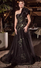 Ladivine CB157 Rosette Accent Asymmetric Dress