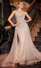 Ladivine CB158 - Strapless Rhinestone Embellished Prom Gown