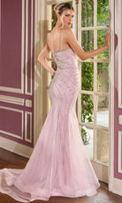 Ladivine CB167 - Beaded Modified Scoop Neck Mermaid Gown