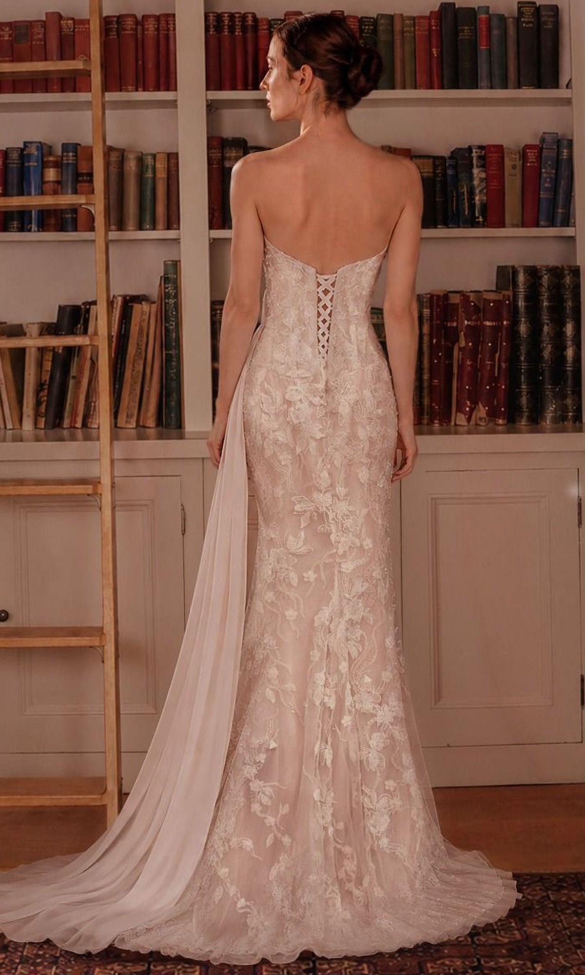 Ladivine CB168W Floral Applique Bridal Dress
