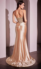 Ladivine CC0238 - Draped High Slit Evening Dress