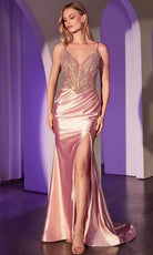 Ladivine CC0238 - Draped High Slit Evening Dress