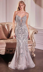 Ladivine CC0240 - Pearl-Embellished Mermaid Prom Gown