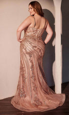 Ladivine CC0389C - Beaded V-Neck Evening Gown