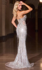 Ladivine CC0801 - Strapless Beaded Gown with Lace-Up Back