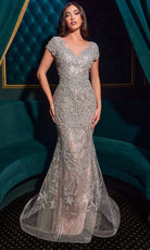Ladivine CC0915 - Illusion Scoop Beaded Bodice Long Gown
