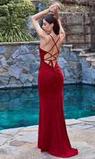 Ladivine CC1618 - Glitter Lace Up Back Prom Dress