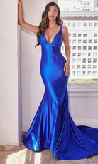 Ladivine CC2346 - Glittered Plunging V-Neck Prom Gown