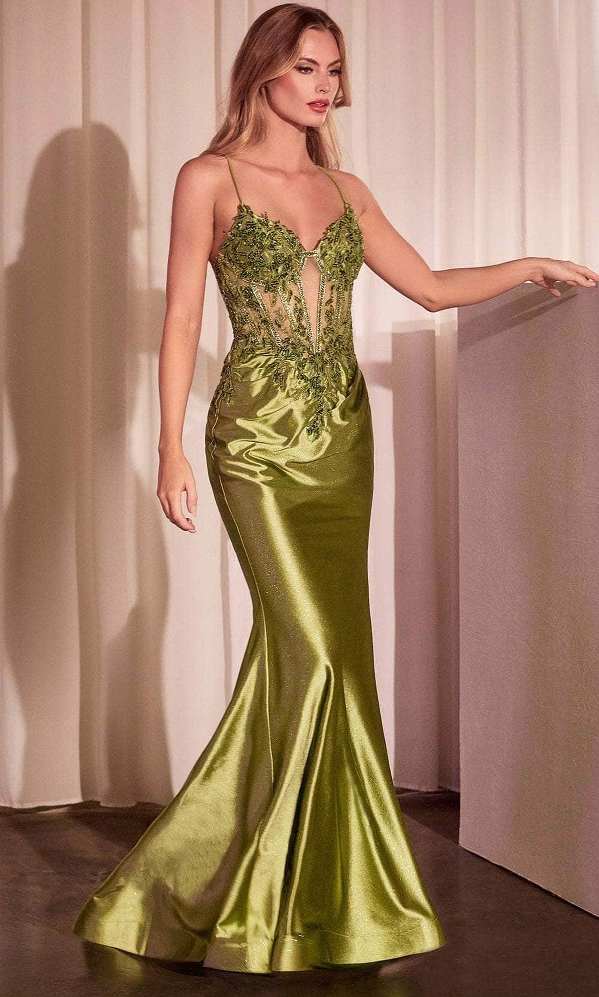 Ladivine CC2401 - Lace Up Back Gown