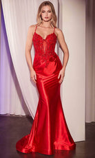 Ladivine CC2401 - Lace Up Back Gown