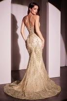 Ladivine CC2403 - Bead Embellished Mermaid Evening Dress