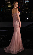 Ladivine CC341 - Basque Off-Shoulder Evening Dress