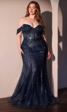 Ladivine CC341C - Corset Bead Embellished Evening Gown