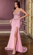 Ladivine CC3902 Illusion Corset Beaded Dress
