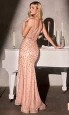 Ladivine CC3902 Illusion Corset Beaded Dress