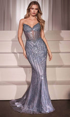 Ladivine CC398 - Strapless Sequin Evening Dress