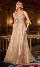 Ladivine CC474 - V-Back Beaded Ornate Long Evening Gown