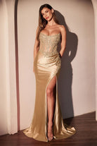 Ladivine CC475 - Strapless Scoop Evening Dress