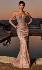 Ladivine CC477 - Sequin Off-Shoulder Evening Dress