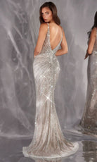 Ladivine CC498 - Sparkling Beaded Slit Sheath Prom Gown