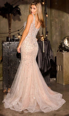Ladivine CC8270 - Scoop Neck Allover Beaded Mermaid Gown