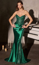 Ladivine CC9031 - Floral Applique Sweetheart Sheath Gown