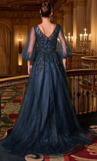 Ladivine CD0101 - Beaded Applique Tulle A-Line Gown