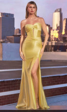Ladivine CD0103 - Pleated Sweetheart Long Gown