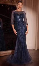 Ladivine CD0105 - Sequined Mermaid Evening Gown