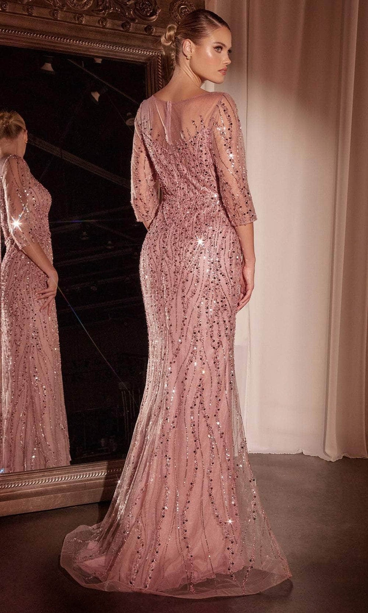Ladivine CD0105 - Sequined Mermaid Evening Gown