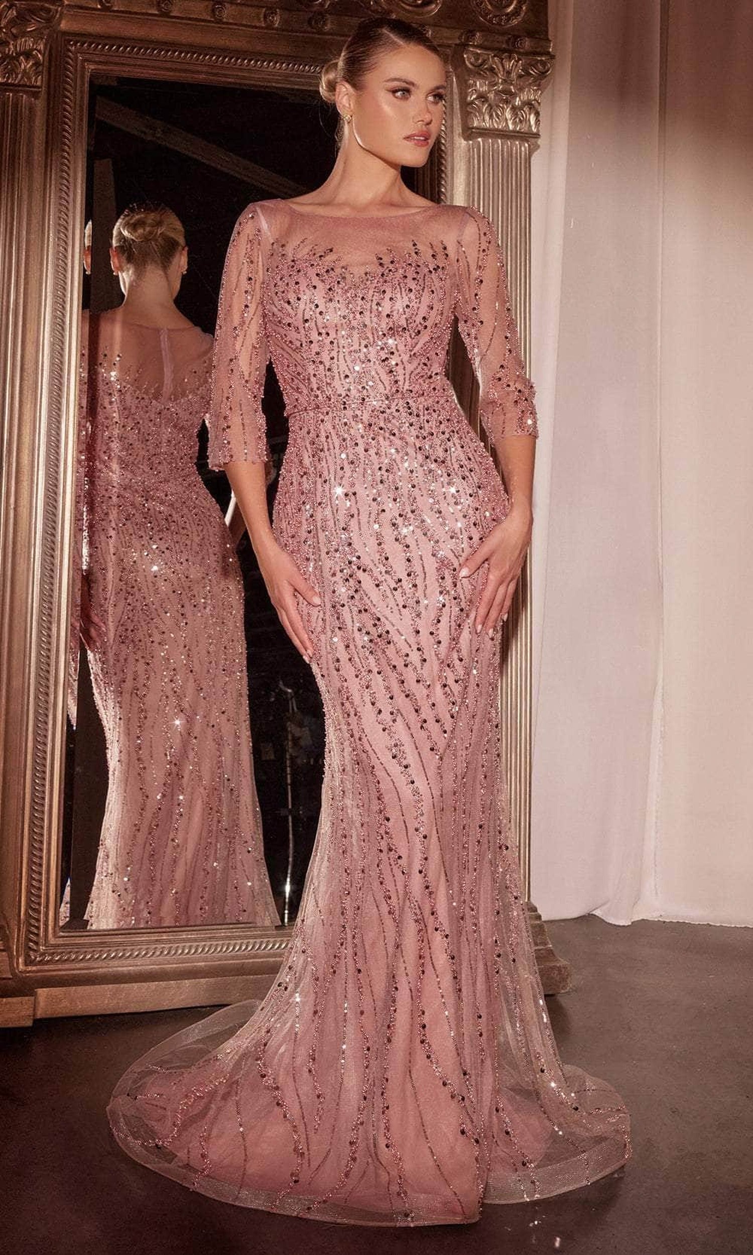 Ladivine CD0105 - Sequined Mermaid Evening Gown
