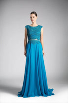 Ladivine CD0113 - Adorned Illusion Bateau A-line Dress