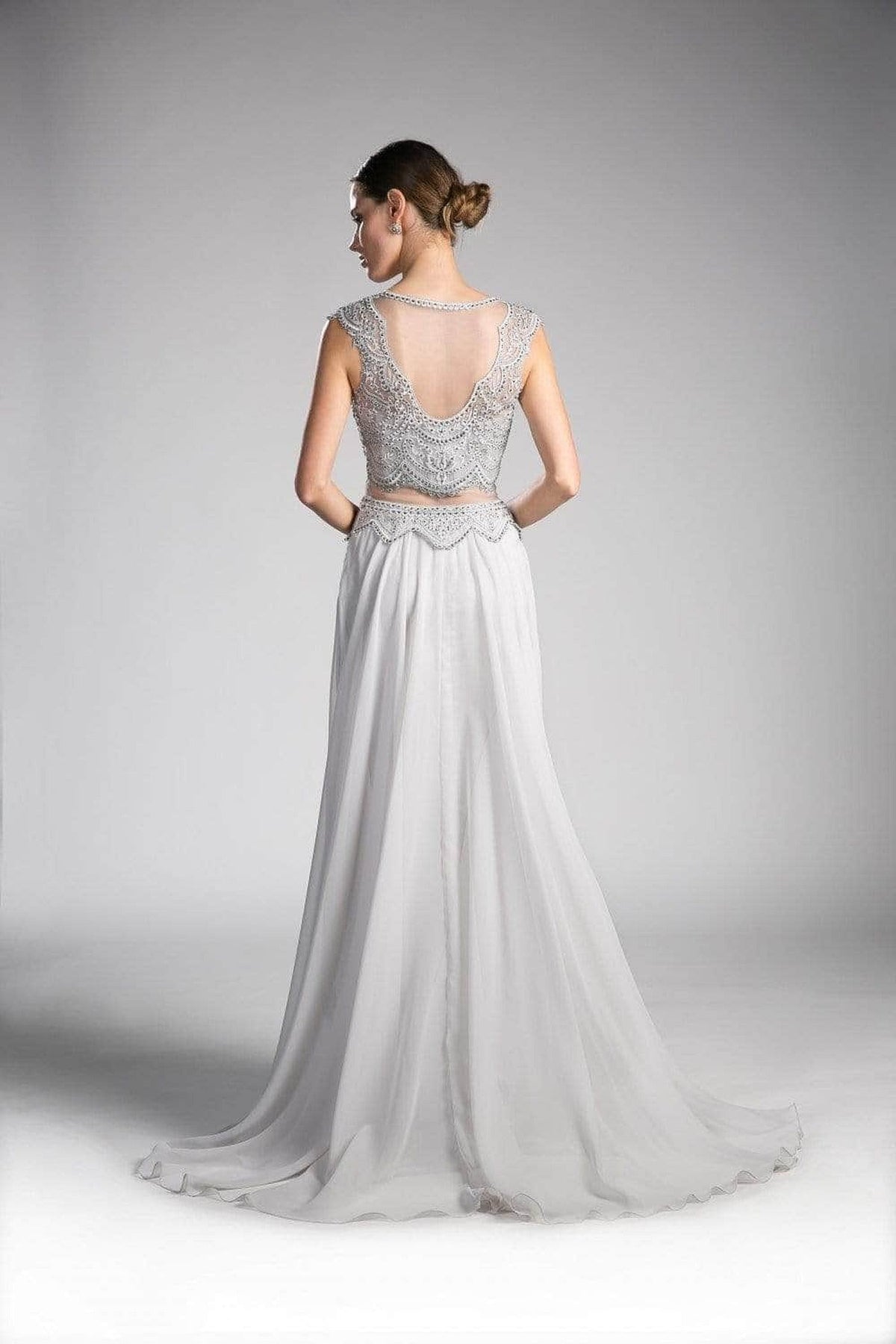 Ladivine CD0113 - Adorned Illusion Bateau A-line Dress