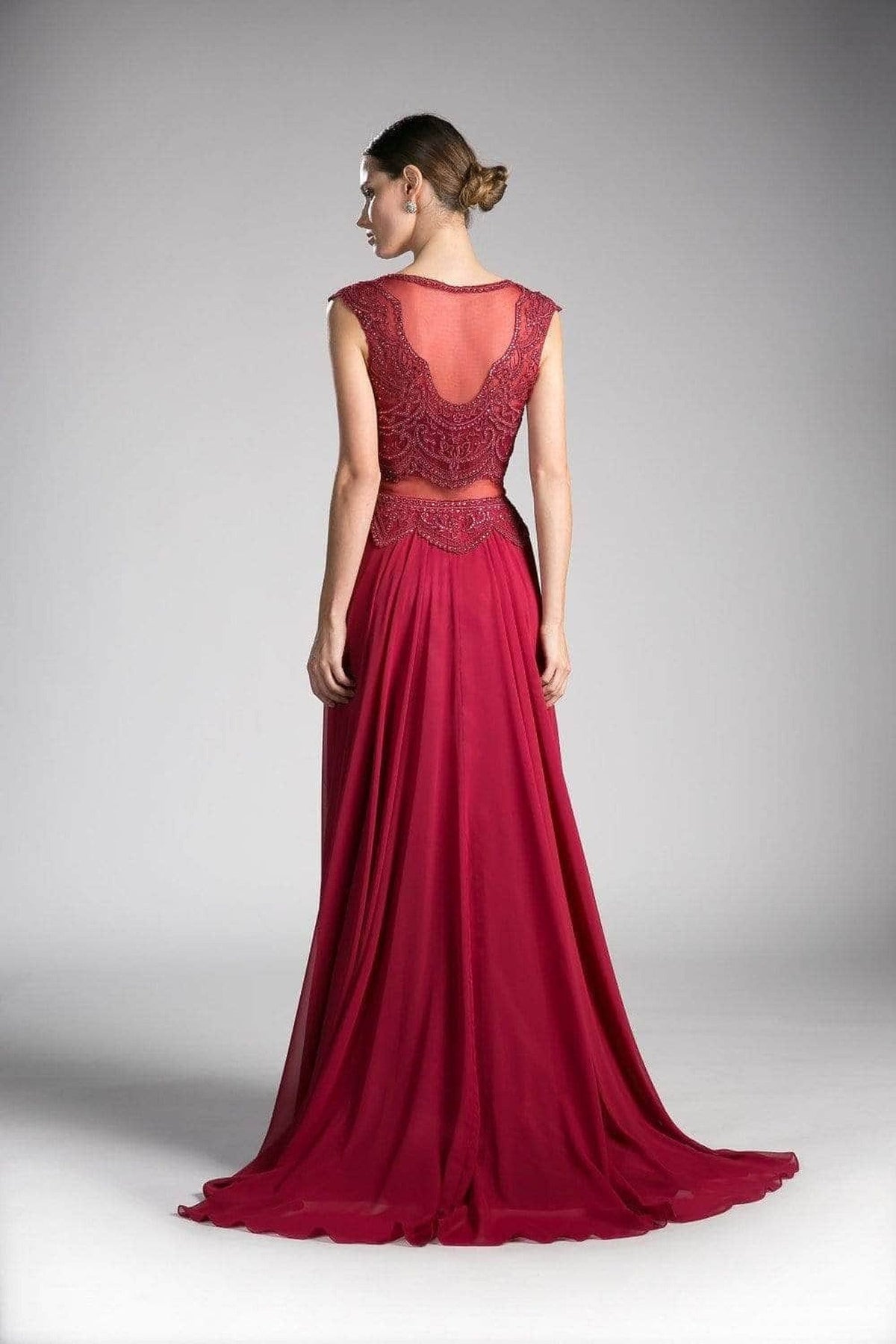 Ladivine CD0113 - Adorned Illusion Bateau A-line Dress