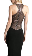 Ladivine CD0116 - Sleeveless Illusion Beaded Sheath Long Gown