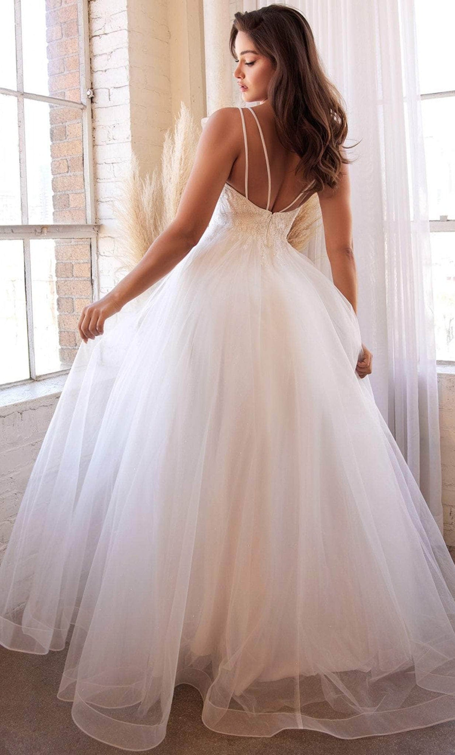 Ladivine CD0154W - Pearl Beaded Tulle A-line Bridal Dress