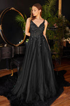 Ladivine CD0181 - Floral Applique Prom Dress