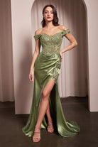 Ladivine CD0186 - Floral Off The Shoulder Prom Dress