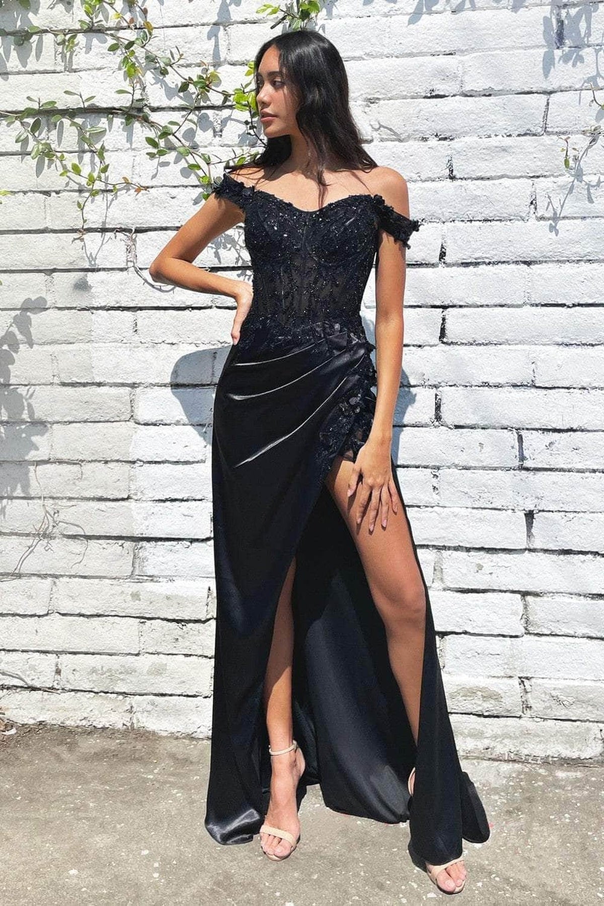 Ladivine CD0186 - Floral Off The Shoulder Prom Dress