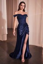 Ladivine CD0186 - Floral Off The Shoulder Prom Dress