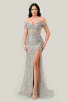 Ladivine CD0203 - Ornate Off Shoulder Prom Dress