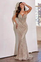 Ladivine CD0216 - Bead Embellished Sheath Gown