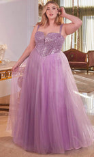 Ladivine CD0217 - Plunging V-Neck Basque Prom Gown
