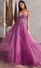 Ladivine CD0230 - Beaded Appliqued A-Line Prom Gown