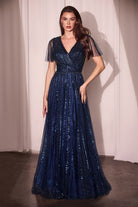 Ladivine CD0241 Surplice V-Neck Dress