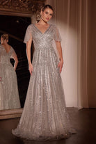 Ladivine CD0241 Surplice V-Neck Dress