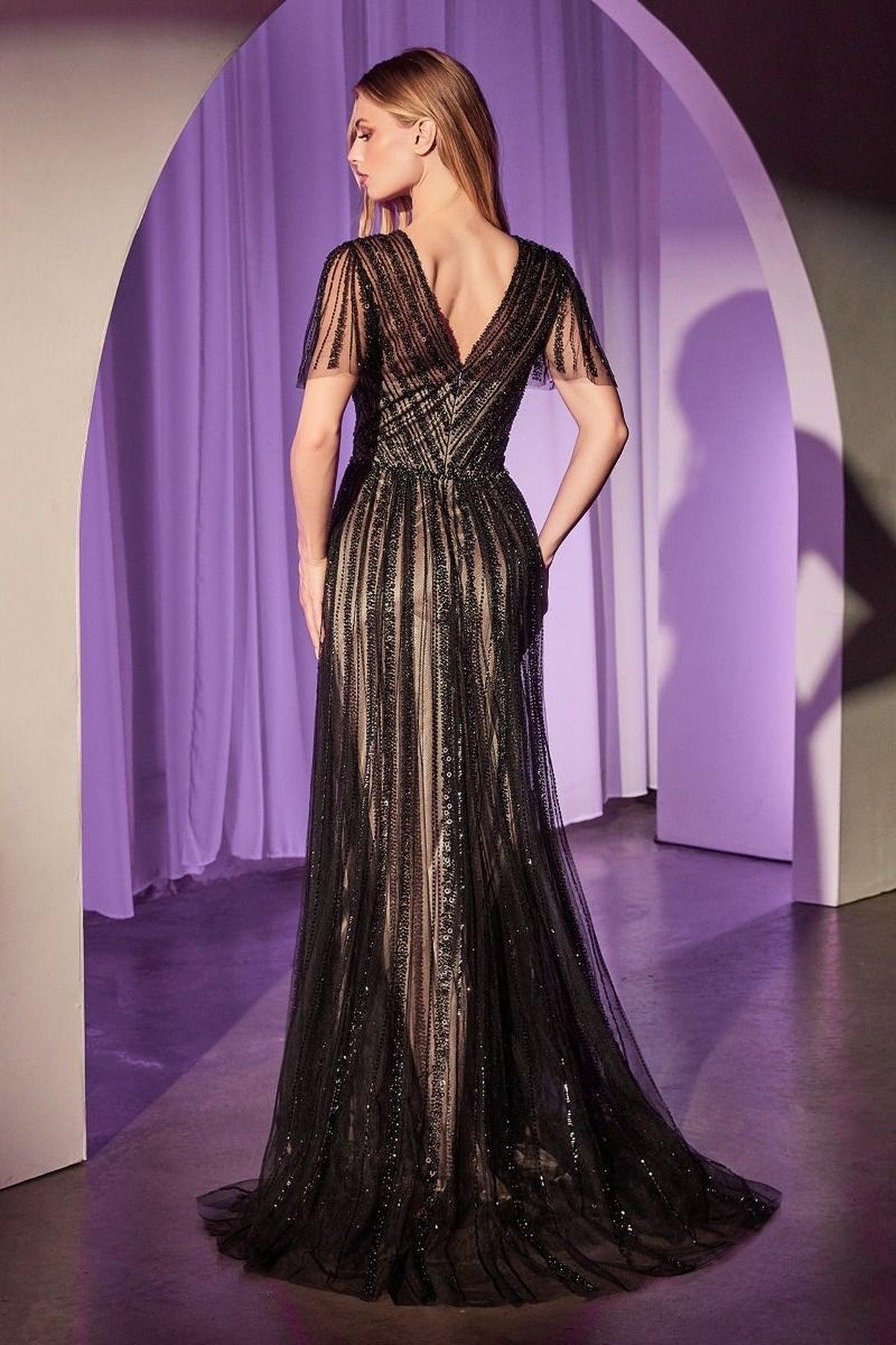 Ladivine CD0241 Surplice V-Neck Dress